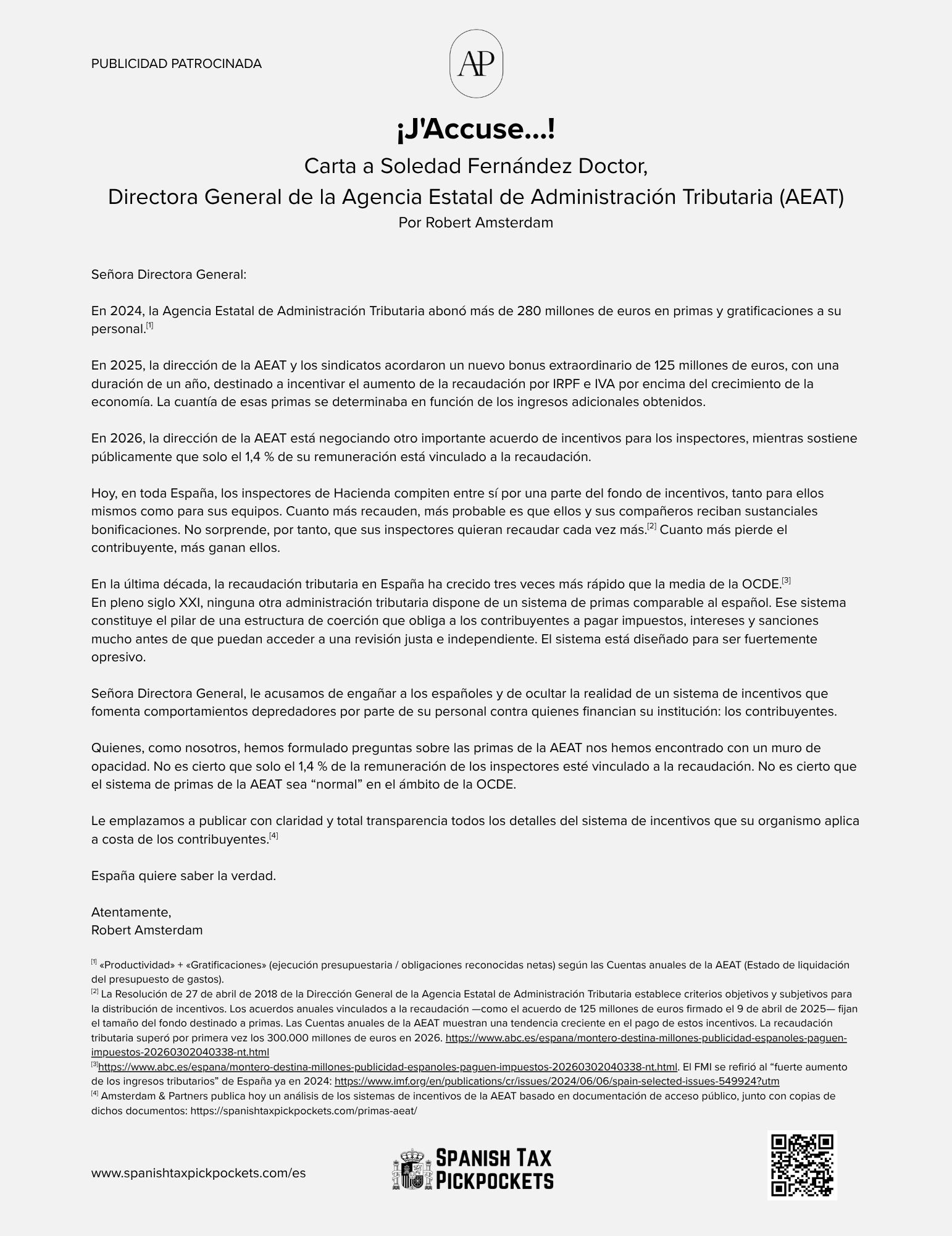 Carta J'Accuse en El Mundo