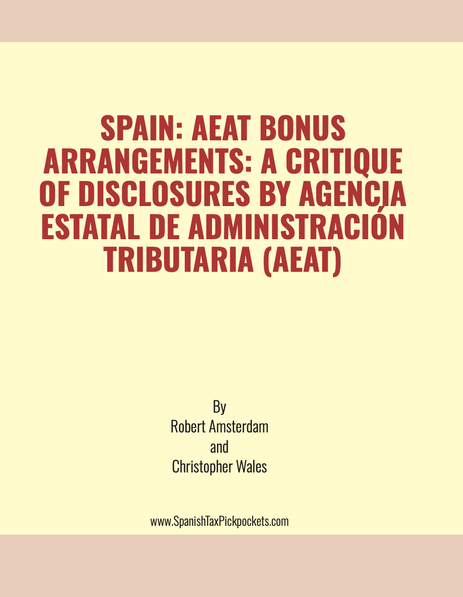 Spain AEAT Bonus Arrangements Report