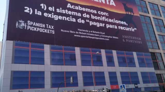 ABC: Giant Billboard Against Hacienda Hung in Madrid: “It’s Not Worth It”